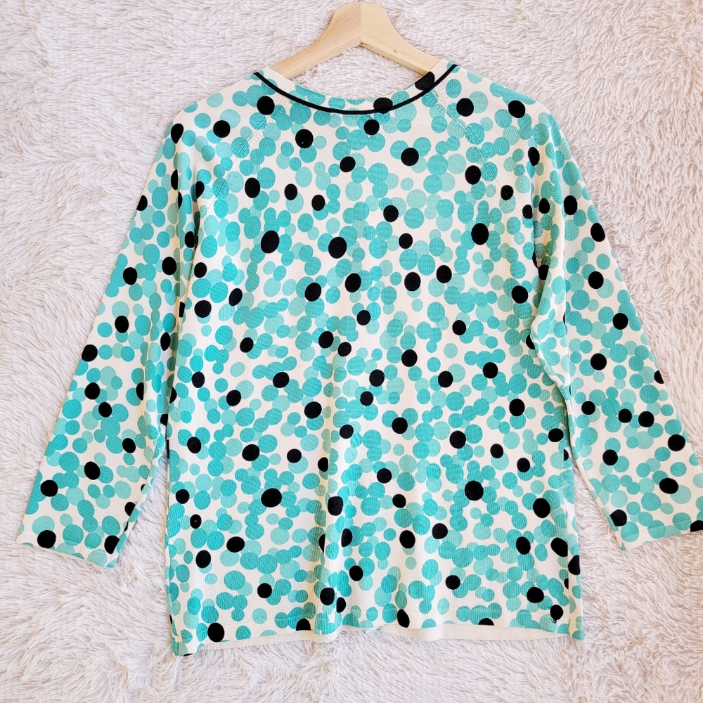 Pendleton Polka Dot Print Silk Button Front Knit … - image 6